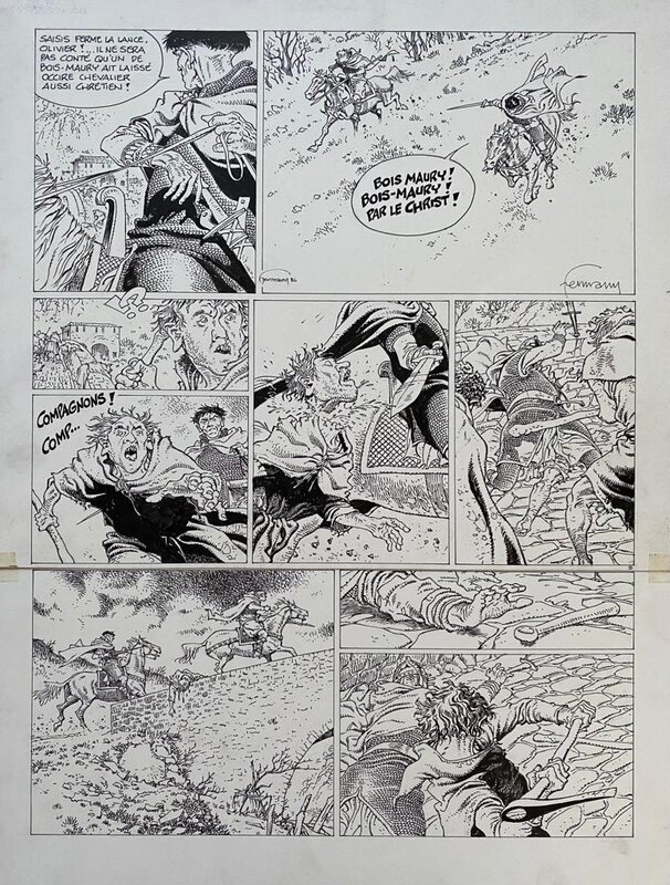 Hermann Huppen, Bois Maury T4 Reinhardt page 9 by Hermann - Planche originale Hermann Huppen, Bois Maury T4 Reinhardt page 9 by Hermann - Planche originale