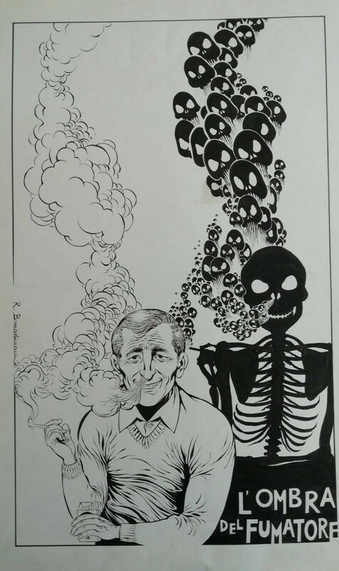 L'ombre du fumeur par Roberto Bonadimani - Illustration originale