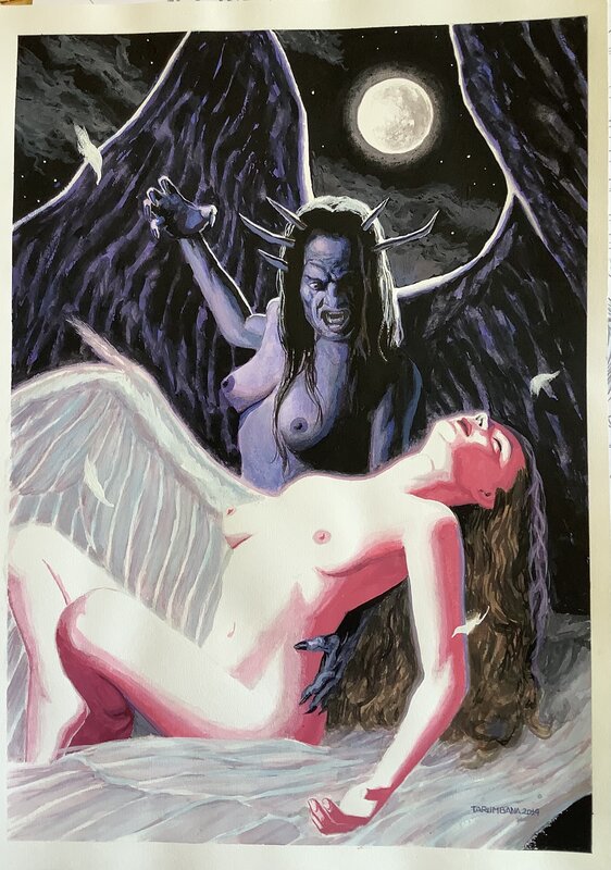 Ange et démone par Tarumbana - Illustration originale