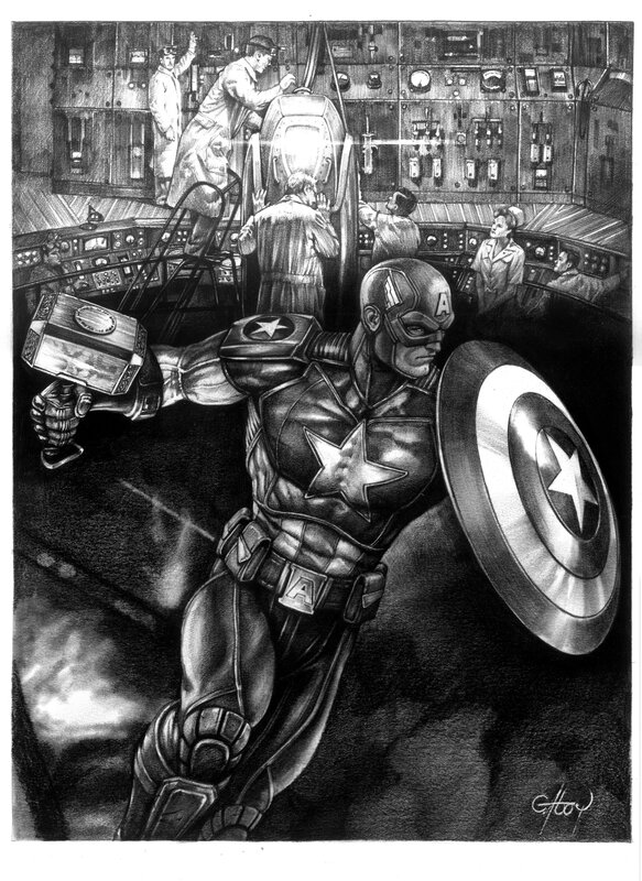 Captain America for Marvel by Claudio Aboy, 2021 - Illustration originale
