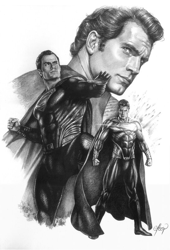 Claudio Aboy, Superman featuring actor Henry Cavill - DC Comics/Warner Bros. - Illustration originale