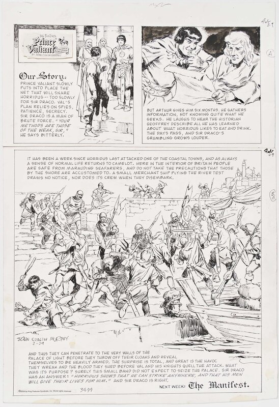 John Cullen Murphy, Prince Valiant # 3499 - Planche originale John Cullen Murphy, Prince Valiant # 3499 - Planche originale