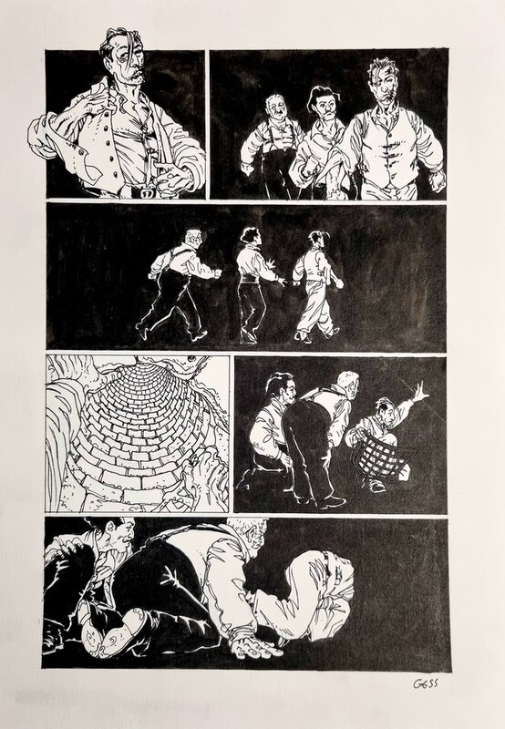 For sale - Gess - planche originale à l'encre - L'œil de la nuit - T.1 - Comic Strip