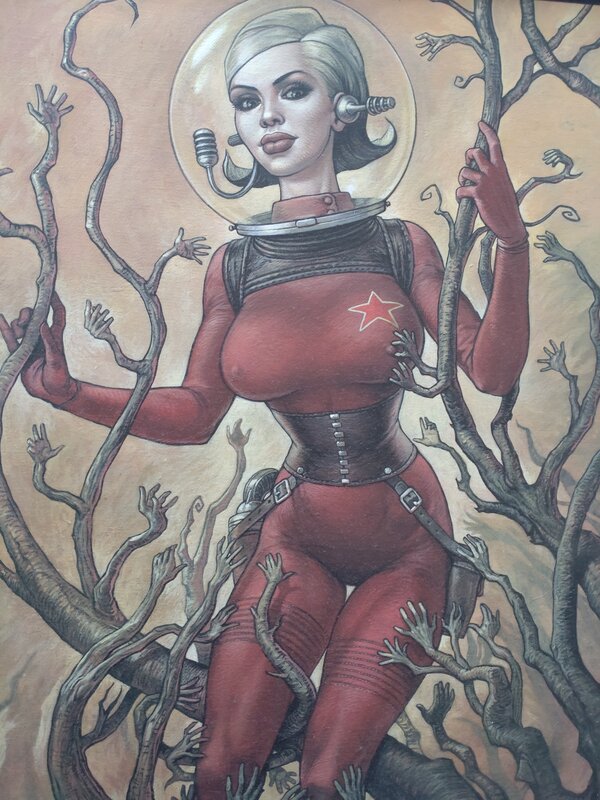 Femme SF par Fred Beltran - Illustration originale
