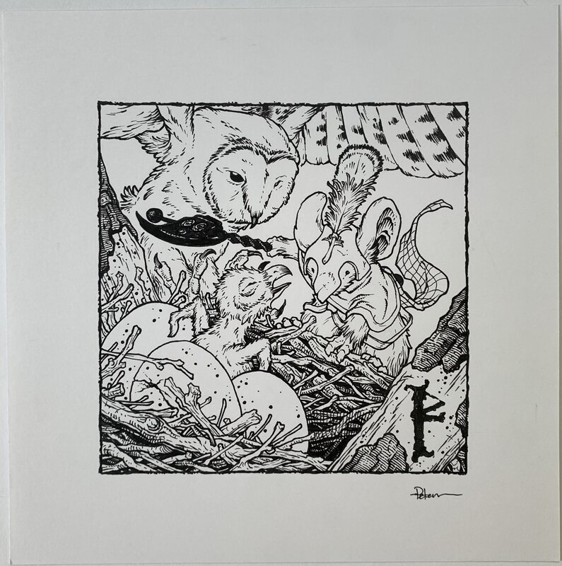Petersen David - Mouse Guard - Rudyard the 6th Black Axe - Illustration originale