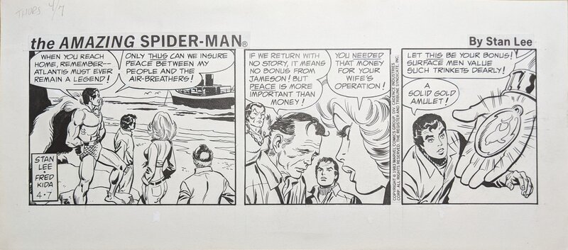 Fred Kida, Stan Lee, The Amazing Spider-Man: Newspaper Comic Strip - 07/04/1983 - Planche originale