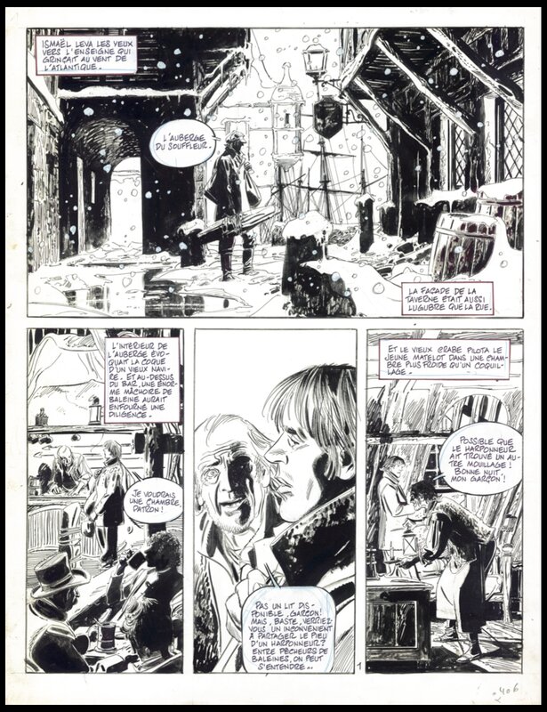 1982 - Moby Dick - Paul Gillon - Planche 1 - L’Auberge du Souffleur - Comic Strip