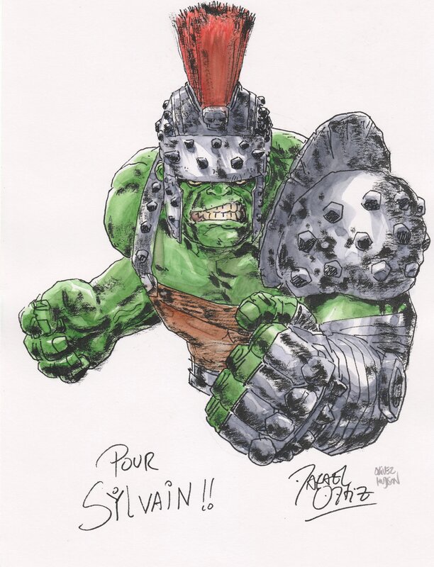 Gladiator Hulk by Olivier Hudson - Original art