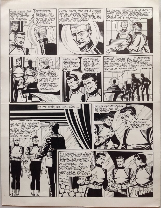 Raoul Giordan, Robert Giordan, Robert Lortac, Giordan Planche Originale 15 ( de Fin ) de Meteor 90 La Terre est Folle - Bd Artima 1960 - Comic Strip