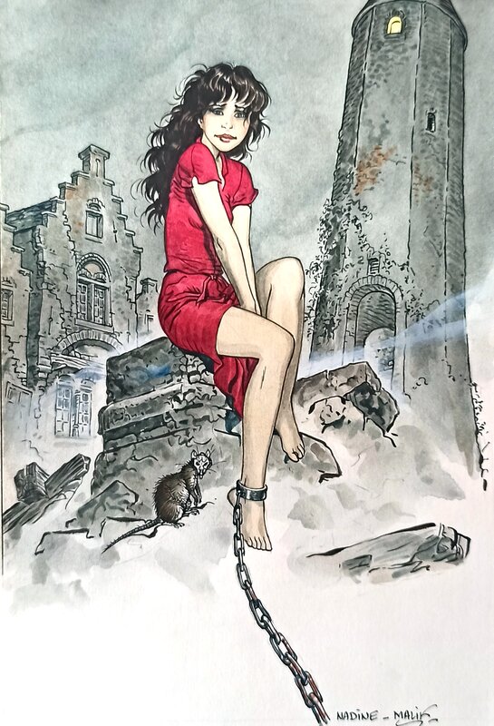 En vente - Nadine par Malik - Illustration originale