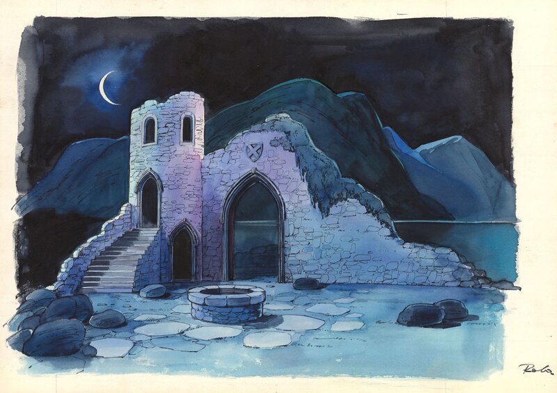 Ruines par Jean Roba - Illustration originale