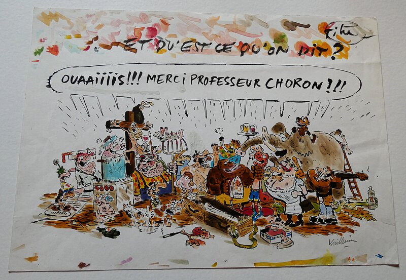 Philippe Vuillemin, Choron revient , ils deviennent bêtes et méchants !! - Original Illustration Philippe Vuillemin, Choron revient , ils deviennent bêtes et méchants !! - Original Illustration
