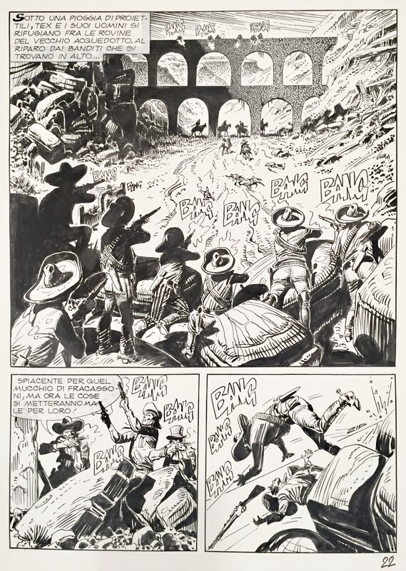 José Ortiz, antonio segura, Galep, Gianluigi Bonelli, Ortiz, Maxi Tex#8, Il treno Blindato, planche n°22, 2004. - Comic Strip