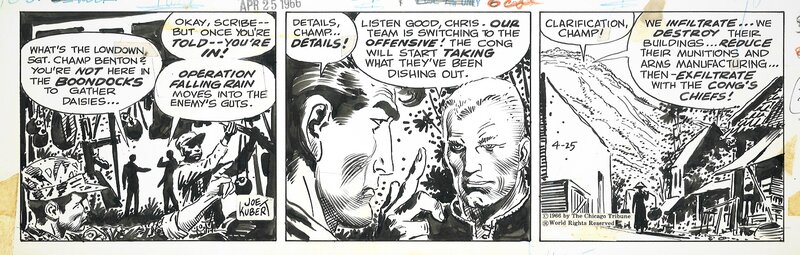 Joe Kubert, Tales of the Green Berets . Stip du 25 avril 1966 . - Comic Strip
