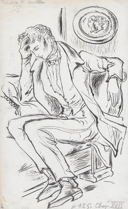Georges Pichard, Stendhal, Julien Sorel Le Rouge et le Noir 1 - Original Illustration