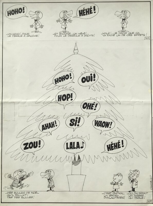 Serge Gennaux, L’Homme aux phylactères . Joyeux Noël . - Comic Strip