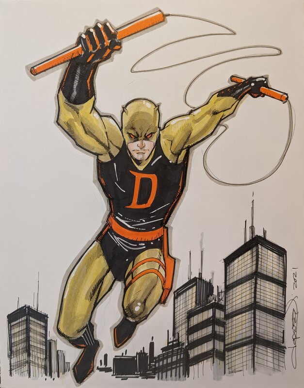 Daredevil Yellow by Aaron Lopresti - Original art