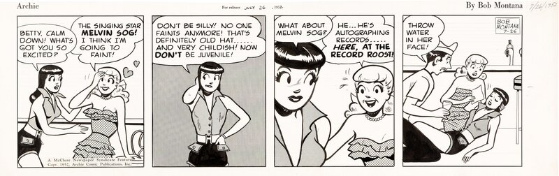 Archie Daily 7/26/52 by Bob Montana - Planche originale