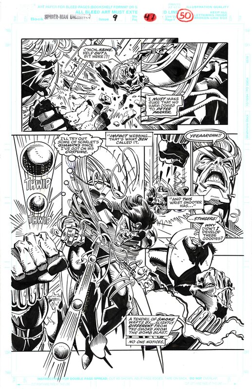Todd Smith, Al Milgrom, Spider-Man Unlimited - Issue #9, planche 41 + color guide - Comic Strip
