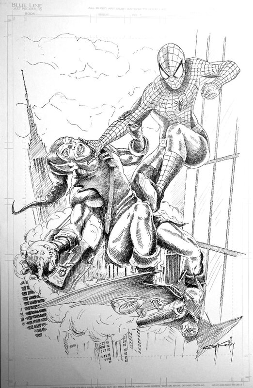 En vente - Gennadiy Koufay, Spider-Man vs. Green Goblin - Illustration originale En vente - Gennadiy Koufay, Spider-Man vs. Green Goblin - Illustration originale