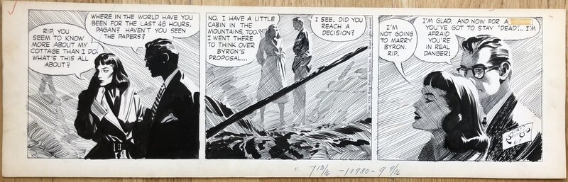 Alex Raymond - Rip Kirby Daily - 07.06.1954 - Planche originale