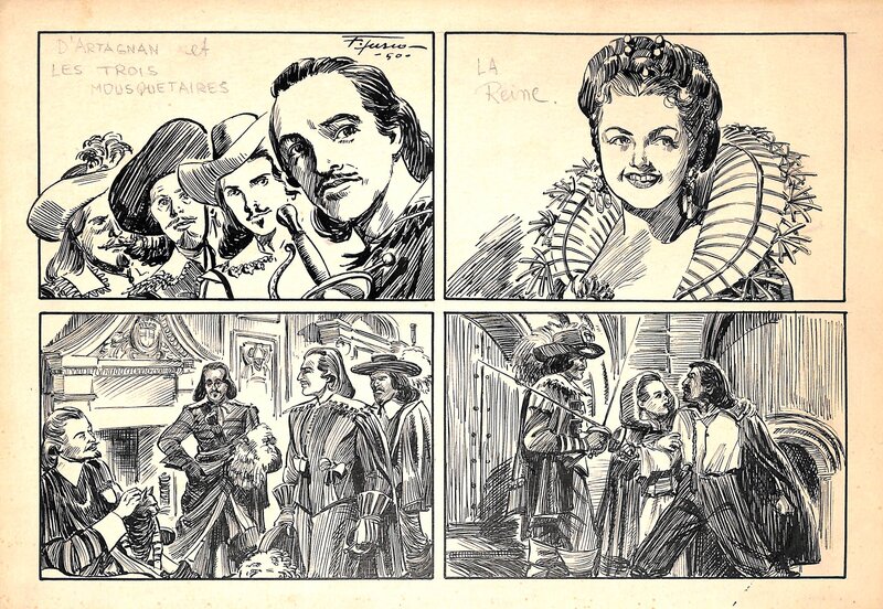 Fernando Fusco, D'artagnan et les trois mousquetaires. - Comic Strip