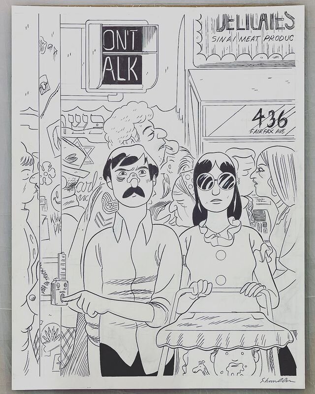 Sammy Harkham, Crickets #8 (2022) / Blood of the Virgin - French edition (2023) Cover - Couverture originale Sammy Harkham, Crickets #8 (2022) / Blood of the Virgin - French edition (2023) Cover - Couverture originale