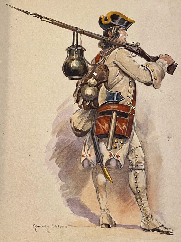 Edmond Lajoux, Soldat d'infanterie de ligne des guerres en dentelles - Original Illustration