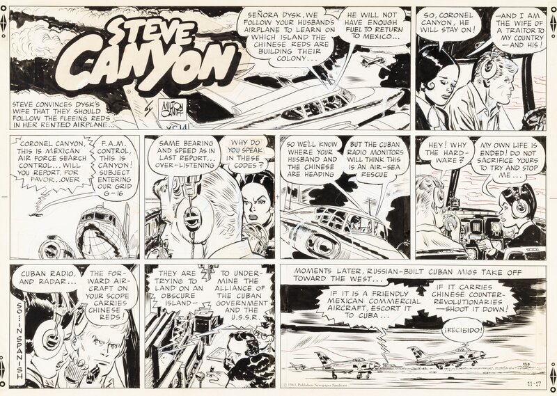 Milton Caniff, Steve Canyon - Sunday du 17 Novembre 1963 - Planche originale