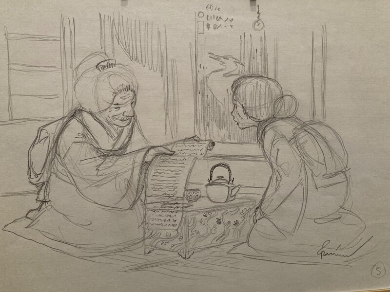 Crayonné de Cyril Bonin les dames de Kimoto - Original art