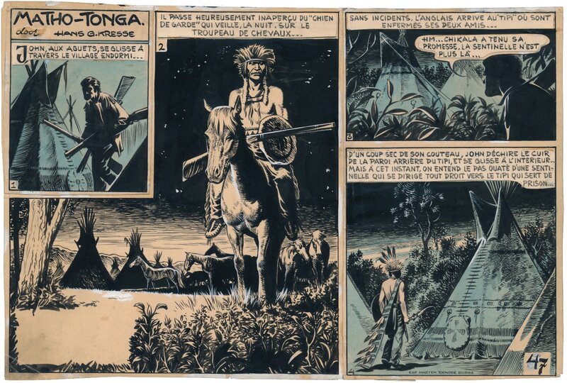 Hans Kresse, Matho Tonga part 1 - De laatste der Mandans - Comic Strip