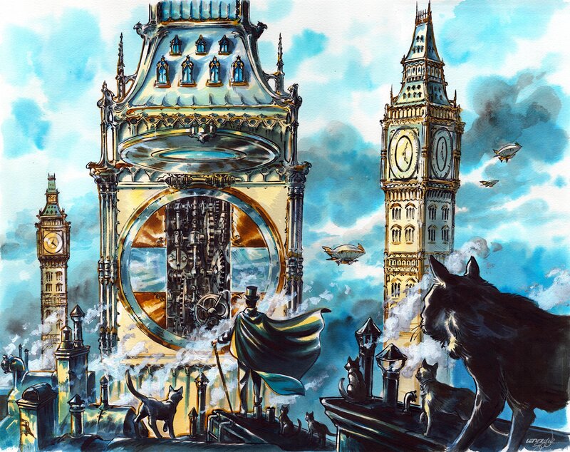 Big Ben steampunk by Gwendal Lemercier - Original Illustration