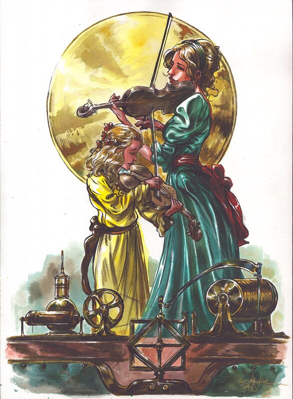 Violons by Gwendal Lemercier - Original Illustration