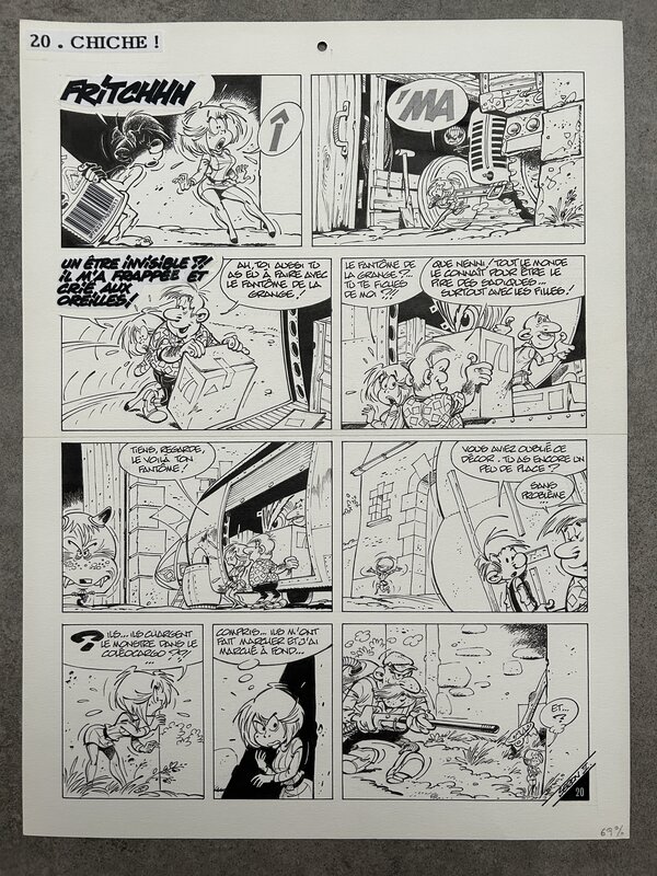 For sale - Seron - les Petits hommes - Planche originale 20 - Chiche - T. 40 - Comic Strip