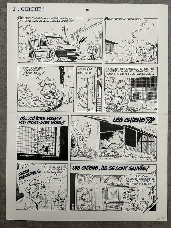 For sale - Seron - les Petits hommes - Planche originale 3 - Chiche - T. 40 - Comic Strip