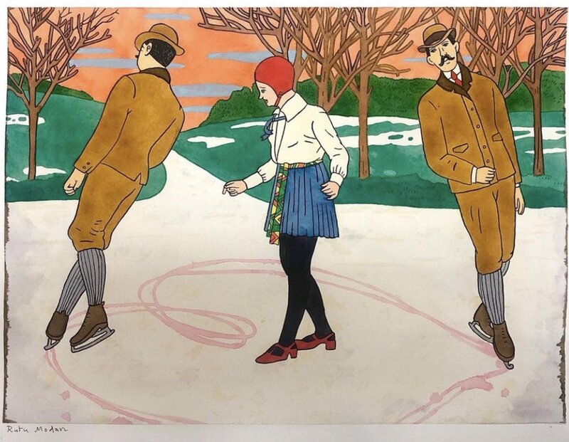 En vente - Skaters par Rutu Modan - Illustration originale