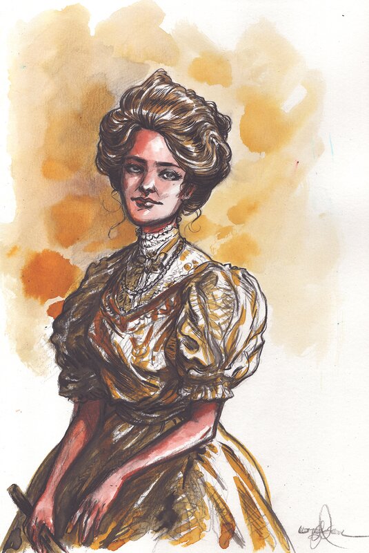 For sale - Femme 1900 n°2 by Gwendal Lemercier - Original Illustration