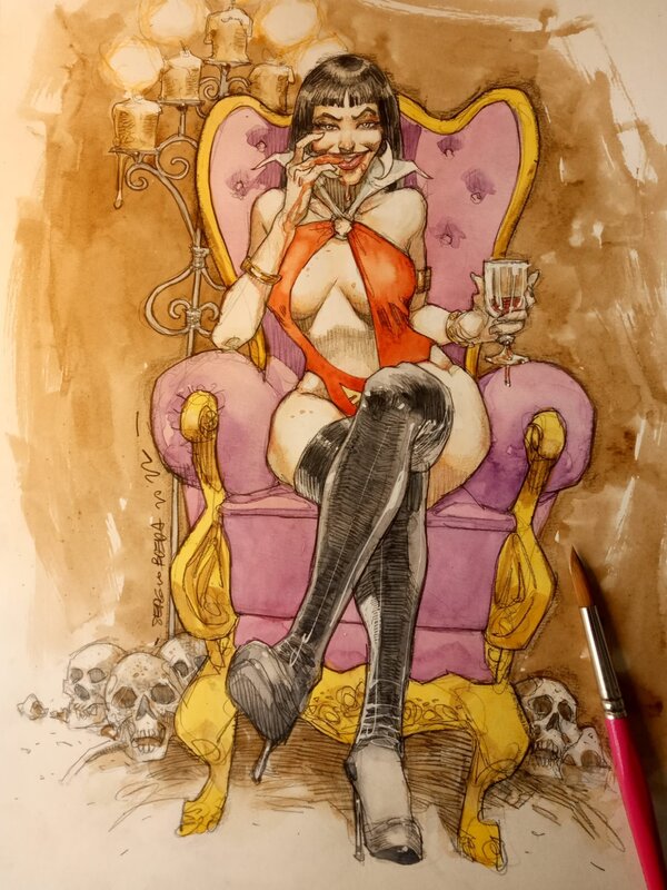 En vente - Vampirella par Sergio Bleda - Illustration originale