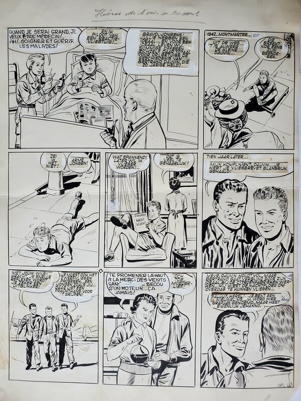 Gérald Forton, LES BELLES HISTOIRES DE L'ONCLE PAUL : HEROS DE L'AIR A 20 ANS planche originale - Comic Strip