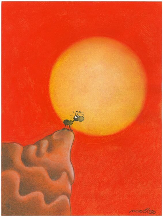 Hot by Guillermo Mordillo - Original Illustration