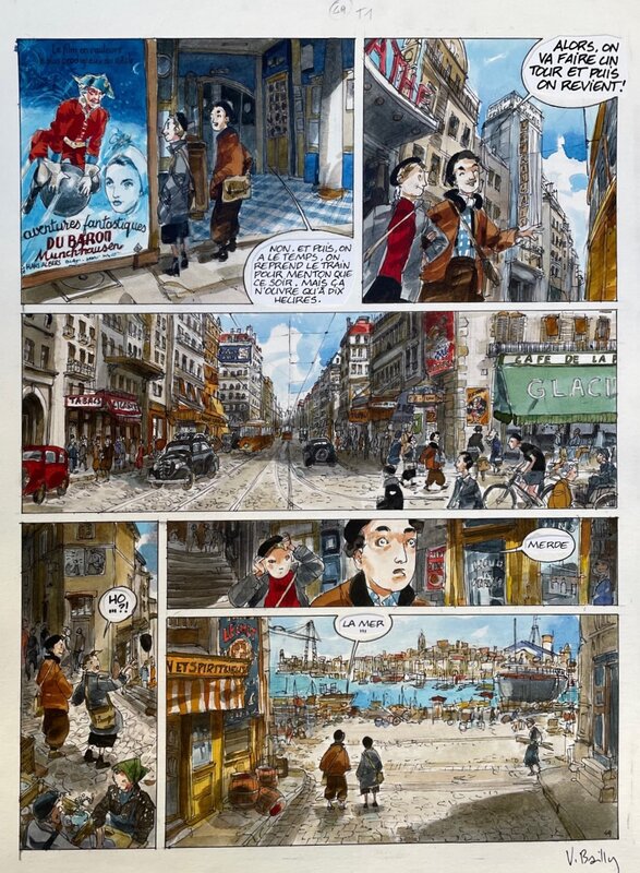For sale - Vincent Bailly, Planche originale un sac de billes - Comic Strip