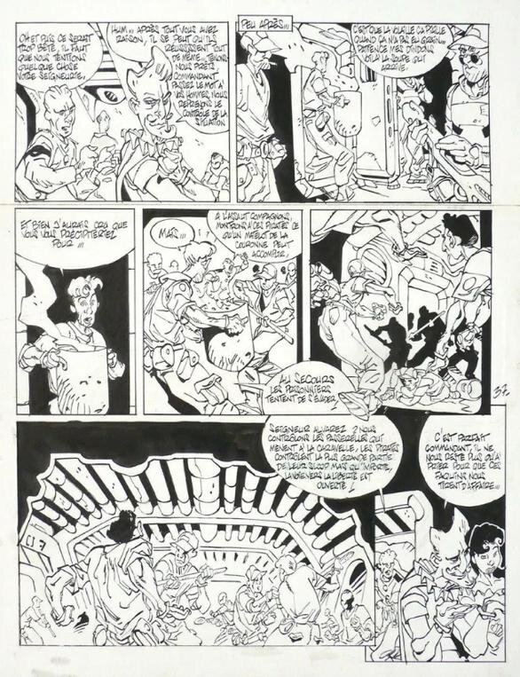 For sale - Nicolas Moraes, Richard Marazano, Moraës, Sidney et Howell, Tome 1 : Le vaisseau fantôme, planche n°37, 1997. - Comic Strip