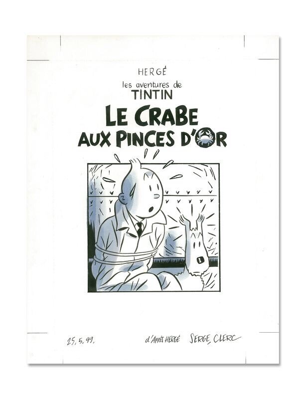 Serge Clerc, Hommage à Hergé/Tintin - Le Crabe aux Pinces d'Or - Illustration originale