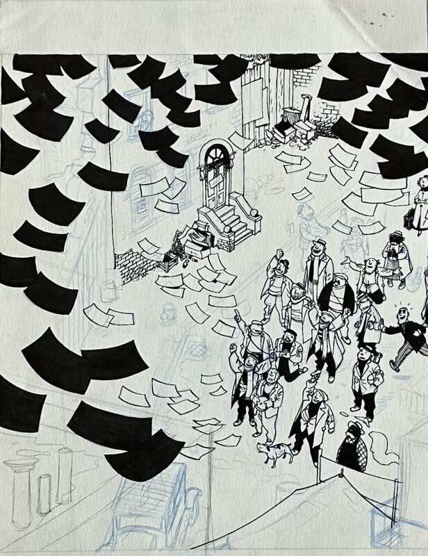 Frank Le Gall, Yoyo - Les sirènes de Wall Street - dessin préparatoire - Œuvre originale