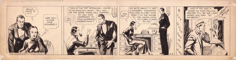 Alex Raymond, Secret Agent X-9, 5/3/1934 - Planche originale Alex Raymond, Secret Agent X-9, 5/3/1934 - Planche originale