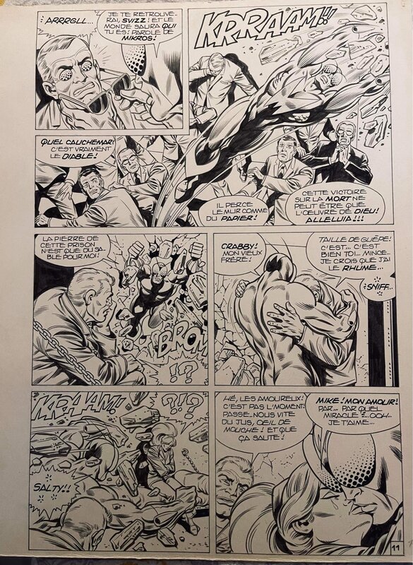 En vente - Mitton, Mikros, Planche n°40, Titans#49. 1983 - Planche originale