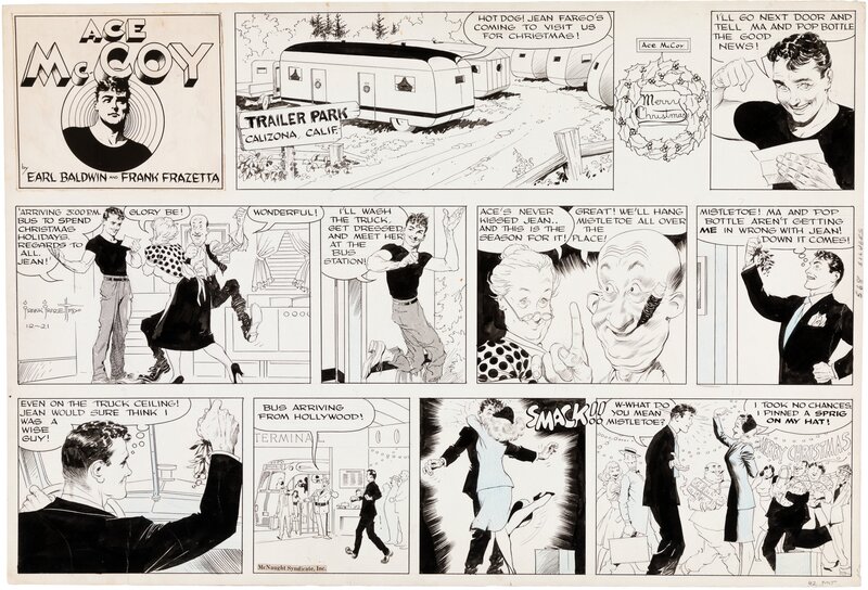 Frank Frazetta - Ace McCoy Sunday - 21.12.1952 - Comic Strip