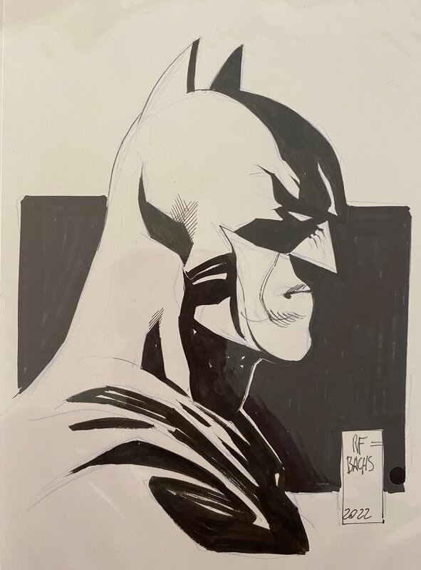 DC Batman, illustration originale par R. F. Bachs. - Illustration originale