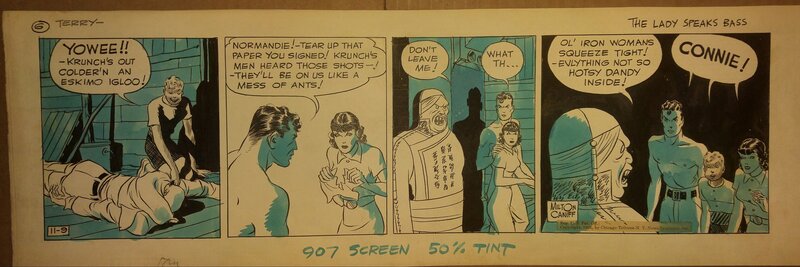 Milton Caniff, The Lady Speaks Bass. Terry and the Pirates - Comic Strip