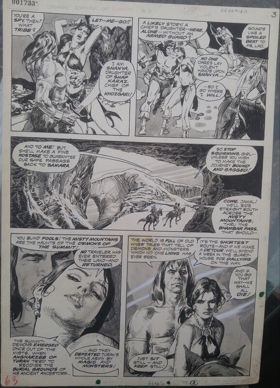 Tony DeZuniga, Savage Sword of Conan #3 Reprinted in Conan #87 - Planche originale